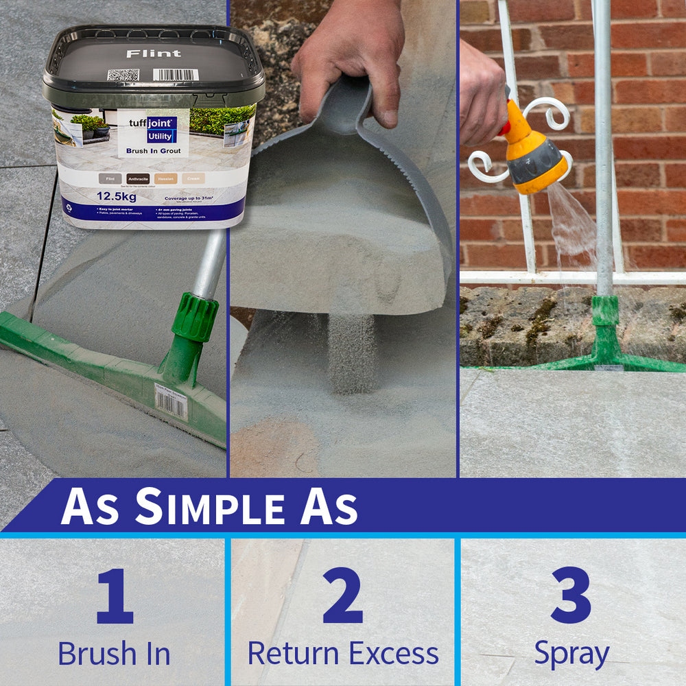 tuffjoint Cementitious Dry-Apply Jointing Mortar, 12.5 kg, for Porcelain, Sandstone, Concrete, Granite (Hessian)