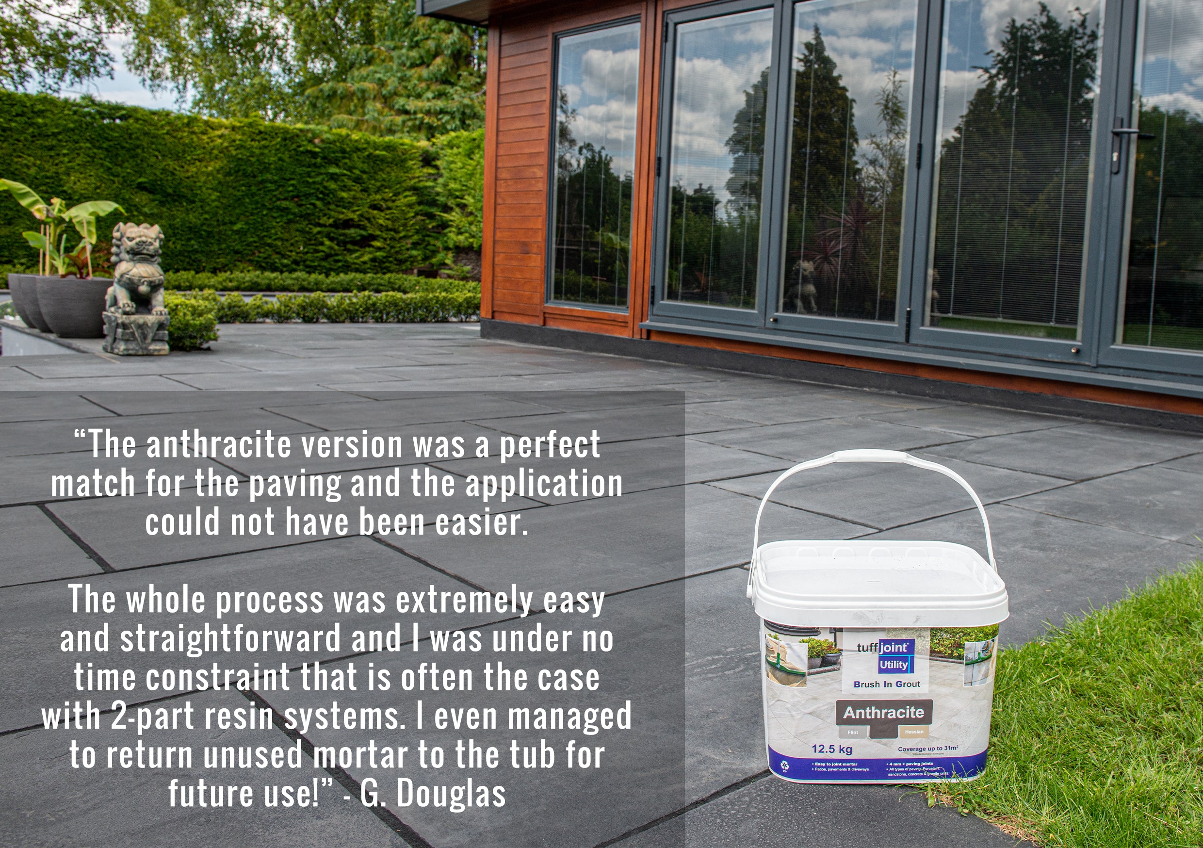 tuffjoint Cementitious Dry-Apply Jointing Mortar, 12.5 kg, for Porcelain, Sandstone, Concrete, Granite (Hessian)